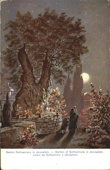 Jerusalem Yerushalayim Jerusalem Garten Gethsemane Künstler F.