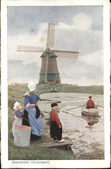 Trachten Windmühle Volendam Boot Overzetveer