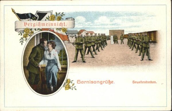 Schwarz Weiss Rot Garnisongrüsse Gewehrstrecken Soldaten