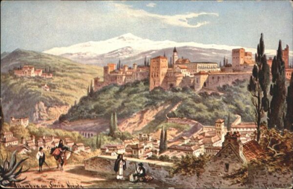 Alhambra Granada Sierra Nevada Künstler F Perlberg Esel