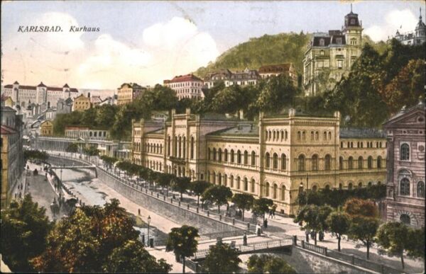 Karlsbad Eger Kurhaus  Brücke