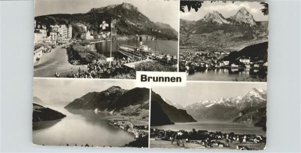 Schiffe Ships Navires Brunnen Schweiz Fahne Vierwaldstätterse