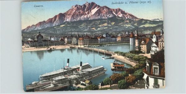 Schiffe Ships Navires Luzern Seebrücke Pilatus