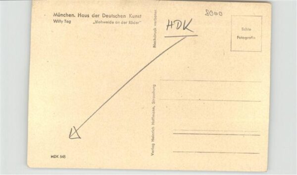 Verlag HDK Nr. 548 München Willy Tag Viehweide an der – Bild 2