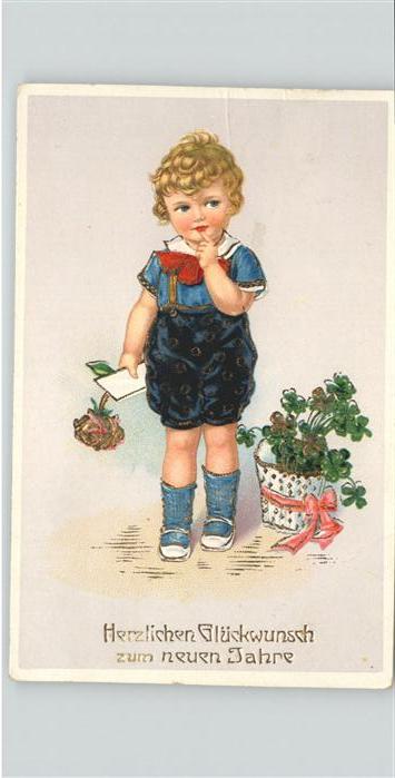 Neujahr Kind Kleeblätter