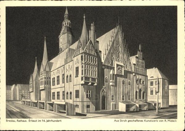 Breslau Niederschlesien Rathaus  Künstler R Mideck