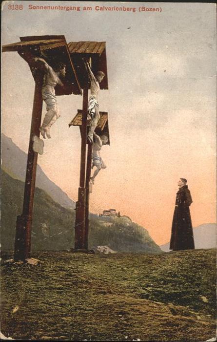 Bozen Suedtirol Sonnenuntergang Calvarienberg