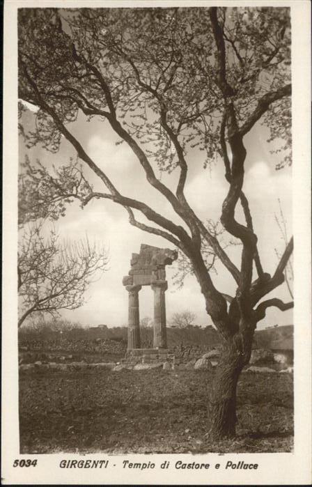Girgenti Agrigento Tempio Castore Polluce