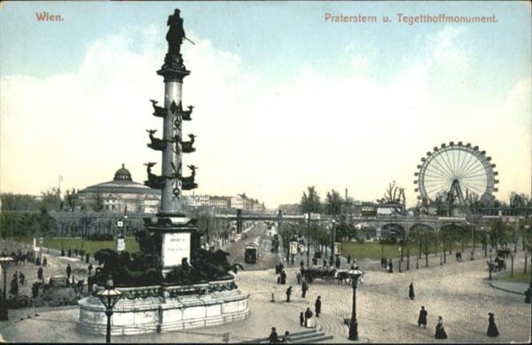Wien Praterstern Tegetthoffmonument Kutsche