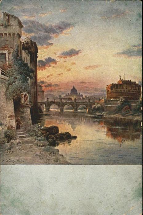 Rom Roma Engelsburg Tiber Engelsbrücke