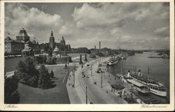Stettin Szczecin Pommern Hafenterrasse Schiff