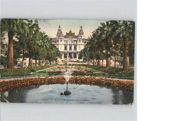 Monte-Carlo Casino Jardins Springbrunnen