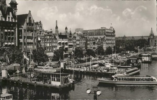 Amsterdam Niederlande Damrak Schiff