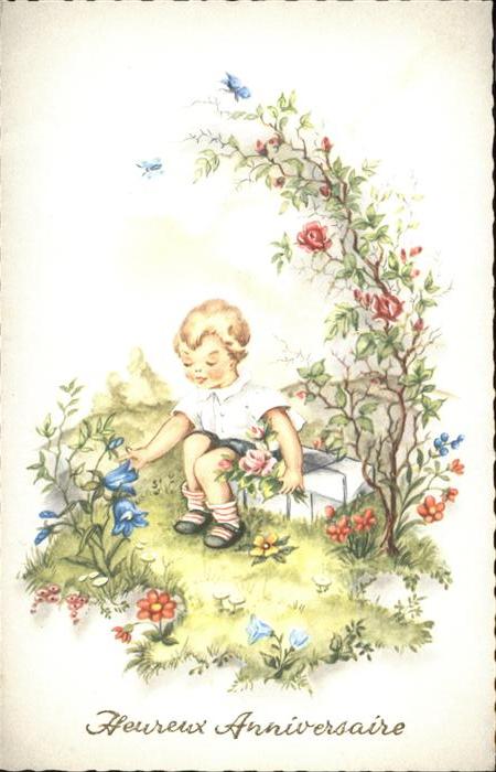 Geburtstag Kinder Blumen Junge