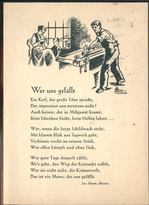 Handwerk Gedicht Wer uns gefällt Herm. Meyer