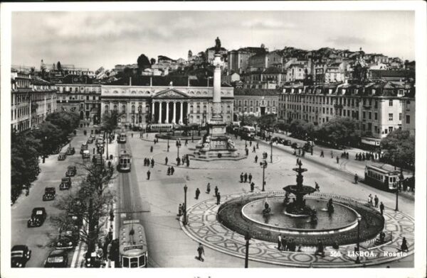 Lisboa Brunnen Strassenbahn