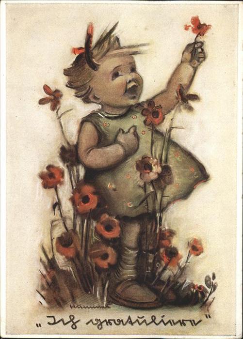 Baby Nursery Bebe Künstler Hummel Mädchen Blumen