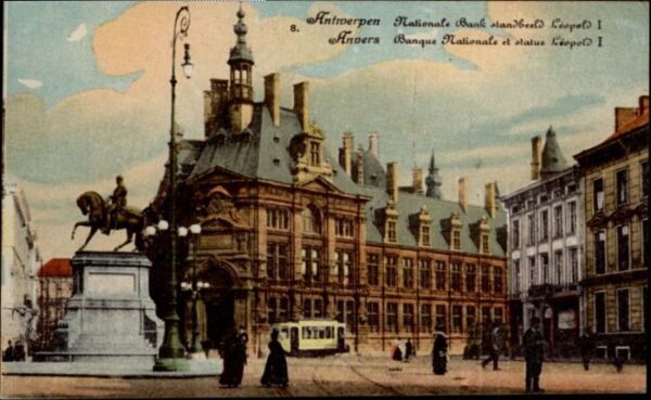 Antwerpen Anvers Nationale Bank Banque Nationale Statue