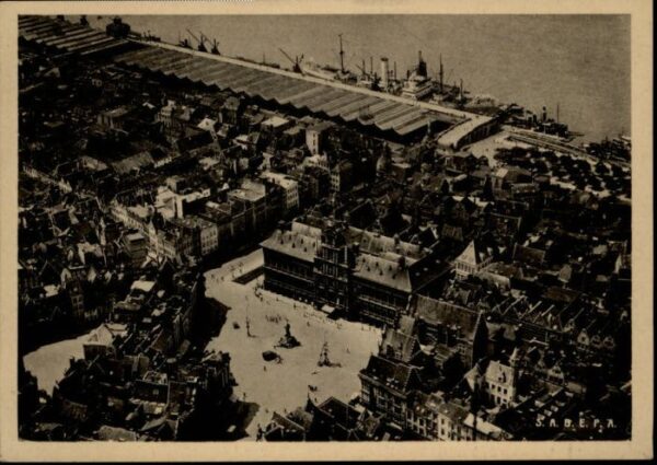 Anvers Antwerpen Fliegeraufnahme Grand Place Groote Mark