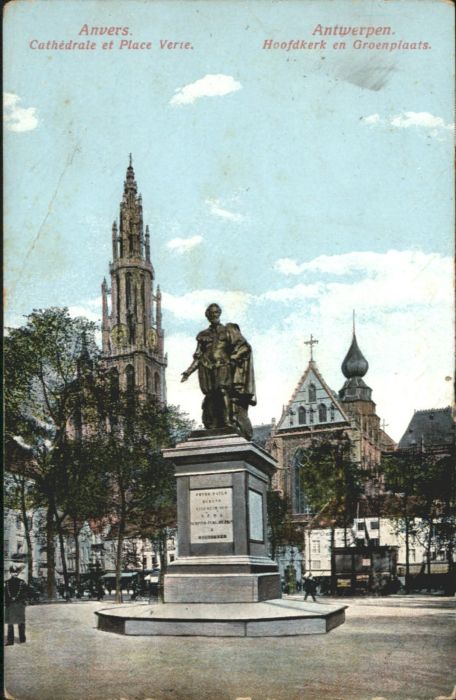 Anvers Antwerpen Cathedrale Place Verte Hoofdkerk Groenp