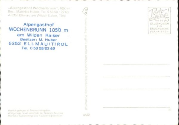 Ellmau Tirol Wilden Kaiser Gasthof Wochenbrunn – Bild 2