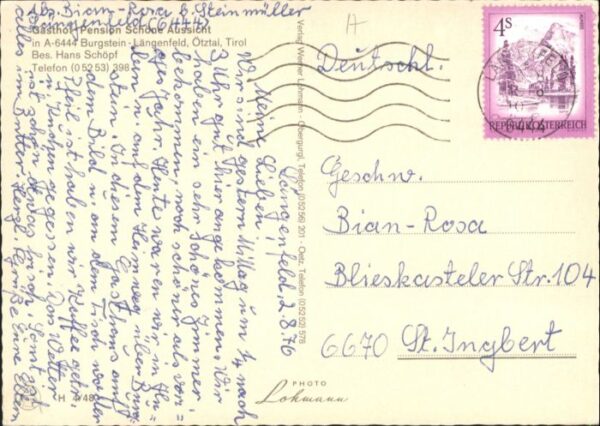 Laengenfeld Oetztal Burgstein Gasthof-Pension Schöne Aussic – Bild 2