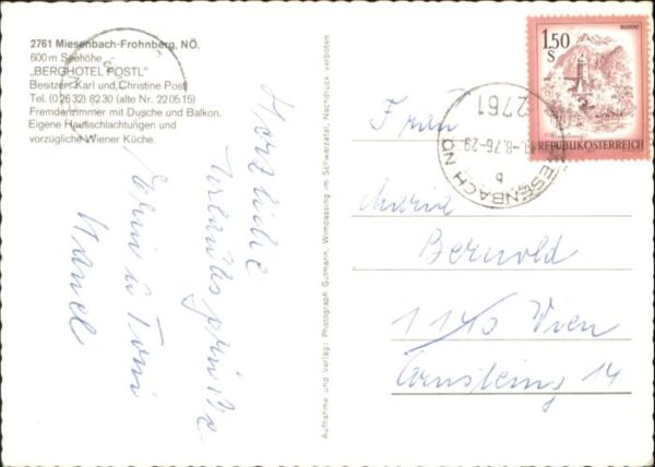 Frohnberg Miesenbach Miesenbach-Frohnberg Hotel Postl – Bild 2