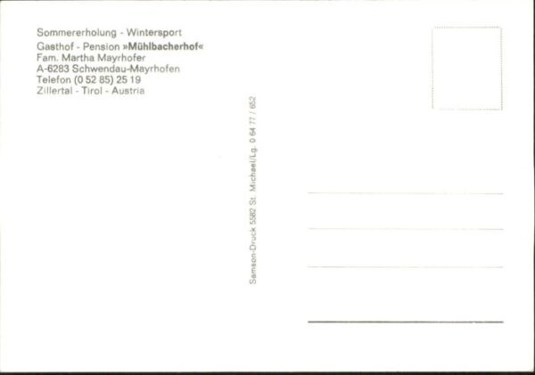 Schwendau Mayrhofen Gasthof Pension Mühlbacherhof – Bild 2