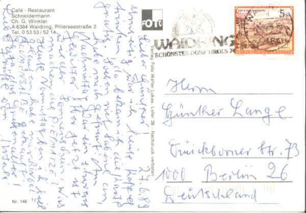 Waidring Tirol Wappen Cafe Restaurant Schneidermann – Bild 2