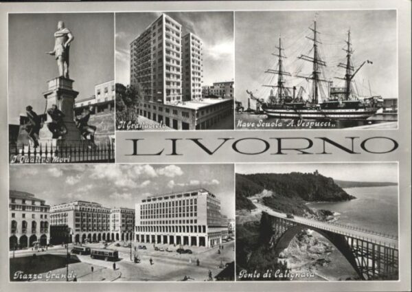 Livorno Quattro Mori Nave Scuola A Vespucci Pia