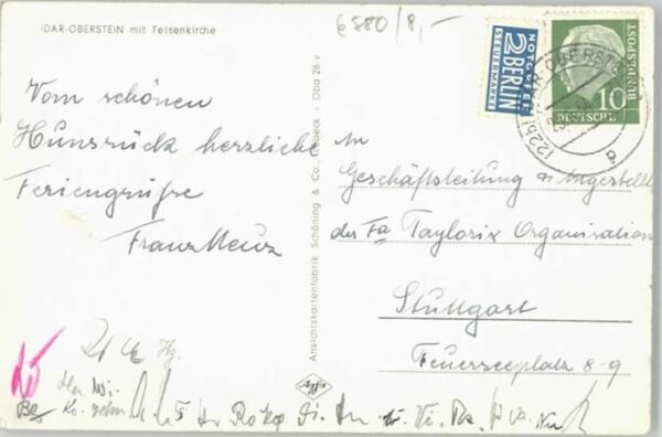 Oberstein Felsen Kirche  x 1954 – Bild 2