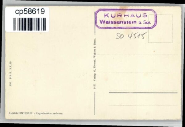 Weissenstein SO Weissenstein Fliegeraufnahme Kurhaus – Bild 2