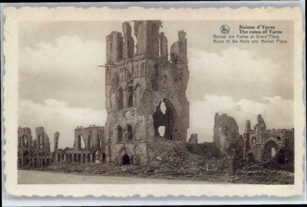 Ypern Ypres Ypres Ruines Halles Grand Place Market