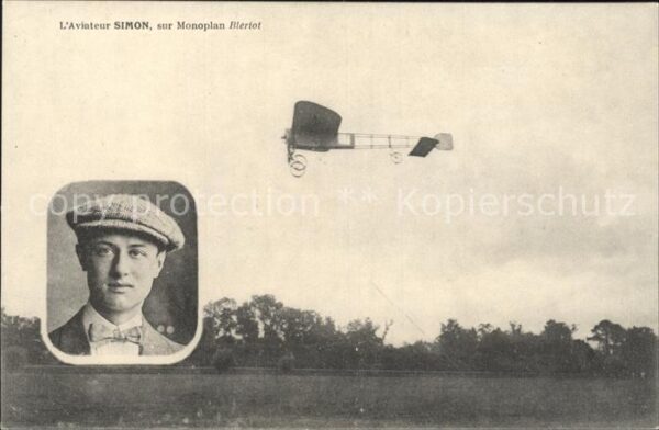 Flugzeuge Zivil Aviateur Simon Eindecker Monoplan Bleri