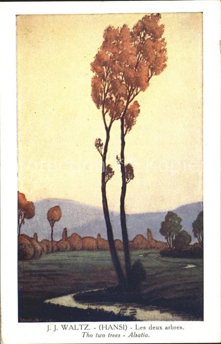 Hansi Waltz J J Les deux arbres Bäume Elsass Alsatia