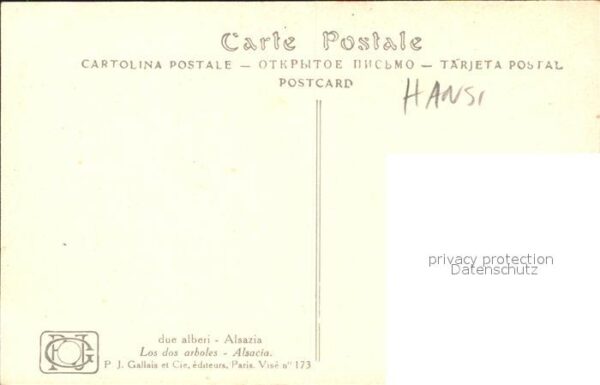 Hansi Waltz J J Les deux arbres Bäume Elsass Alsatia – Bild 2