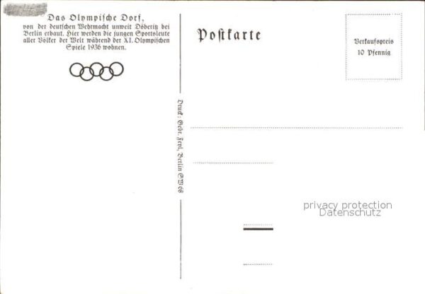 Olympia Olympisches Dorf Döberitz Künstlerkarte – Bild 2