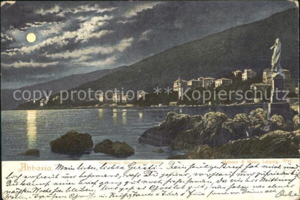 Opatija Abbazia Mondschein