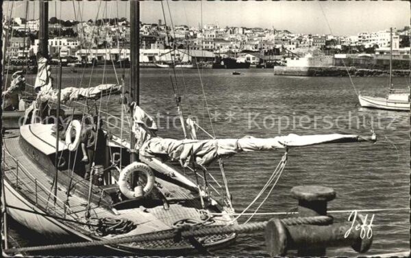 Tanger Tangier Tangiers Voilier a l'Escale face a la ville anci