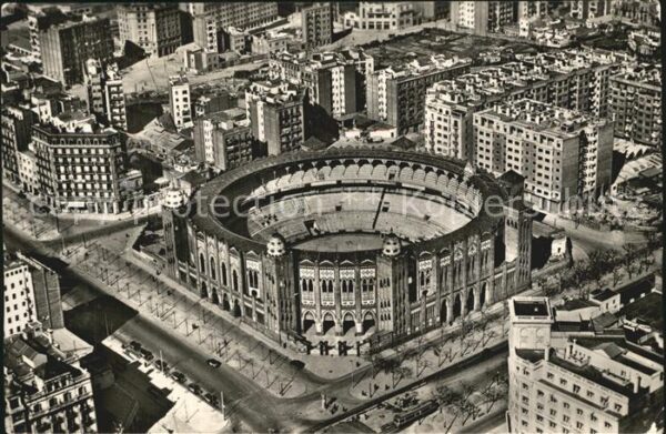 Barcelona Cataluna Stierkampfplatz Fliegeraufnahme