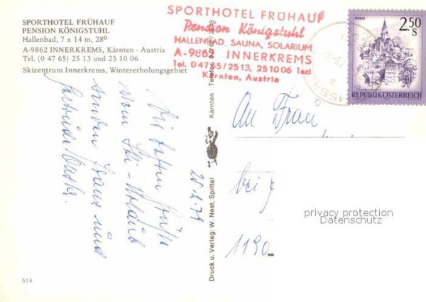 Innerkrems Krems Kaernten Sporthotel Frühauf Pension Königstuhl – Bild 2