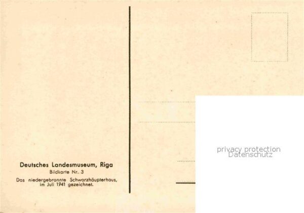 Riga Lettland niedergebranntes Schwarzhäupterhaus Kün – Bild 2