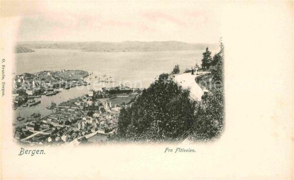 Bergen Norwegen Fra Flöiveien