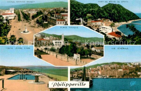 Philippeville Algerien Marktplatz Panorama Kirche