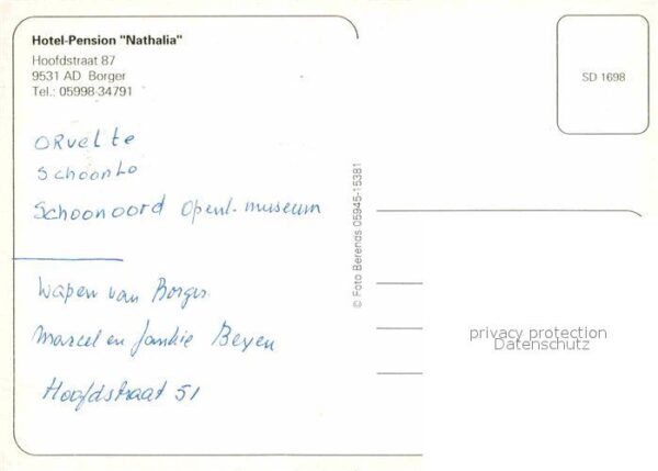 Borger Drenthe Hotel Pension Nathalia – Bild 2