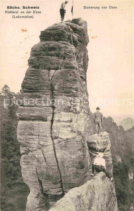 Klettern Bergsteigen Esse Lokomotive Sächsische Schweit Sich