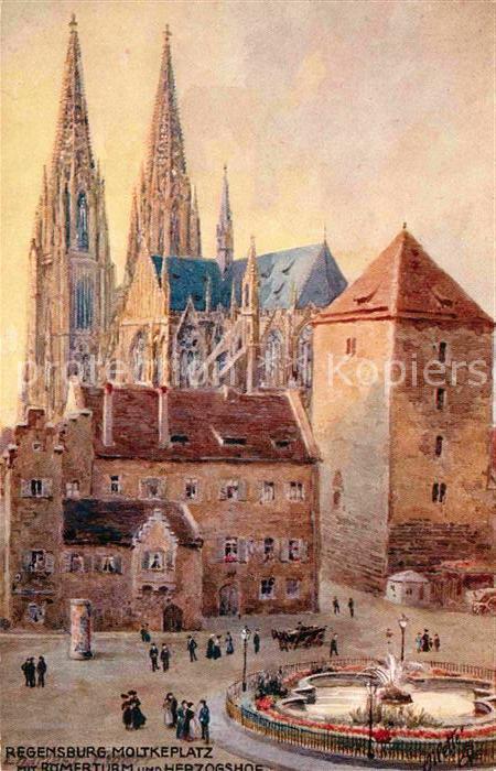 Verlag Tucks Oilette Nr. 711 Regensburg Moltkeplatz Römerturm He