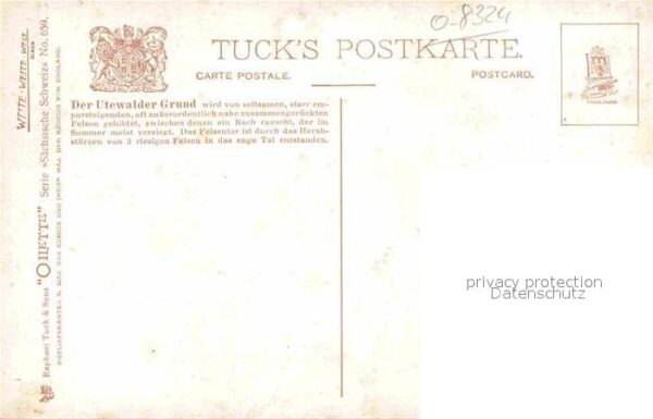 Verlag Tucks Oilette Nr. 659 Felsentor Uttewaldergrund Sächsisch – Bild 2