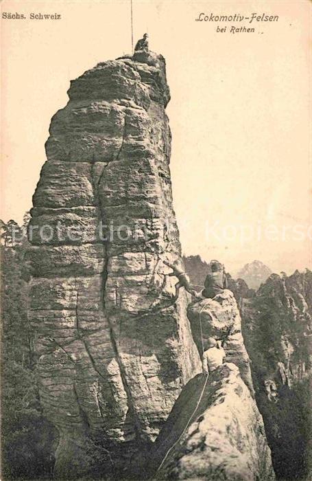 Klettern Bergsteigen Lokomotiv-Felsen Rathen