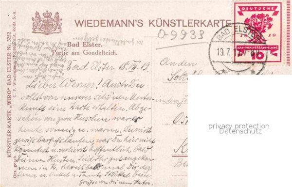 Verlag Wiedemann WIRO Nr. 3252 Bad Elster Partie am Gondelteich – Bild 2